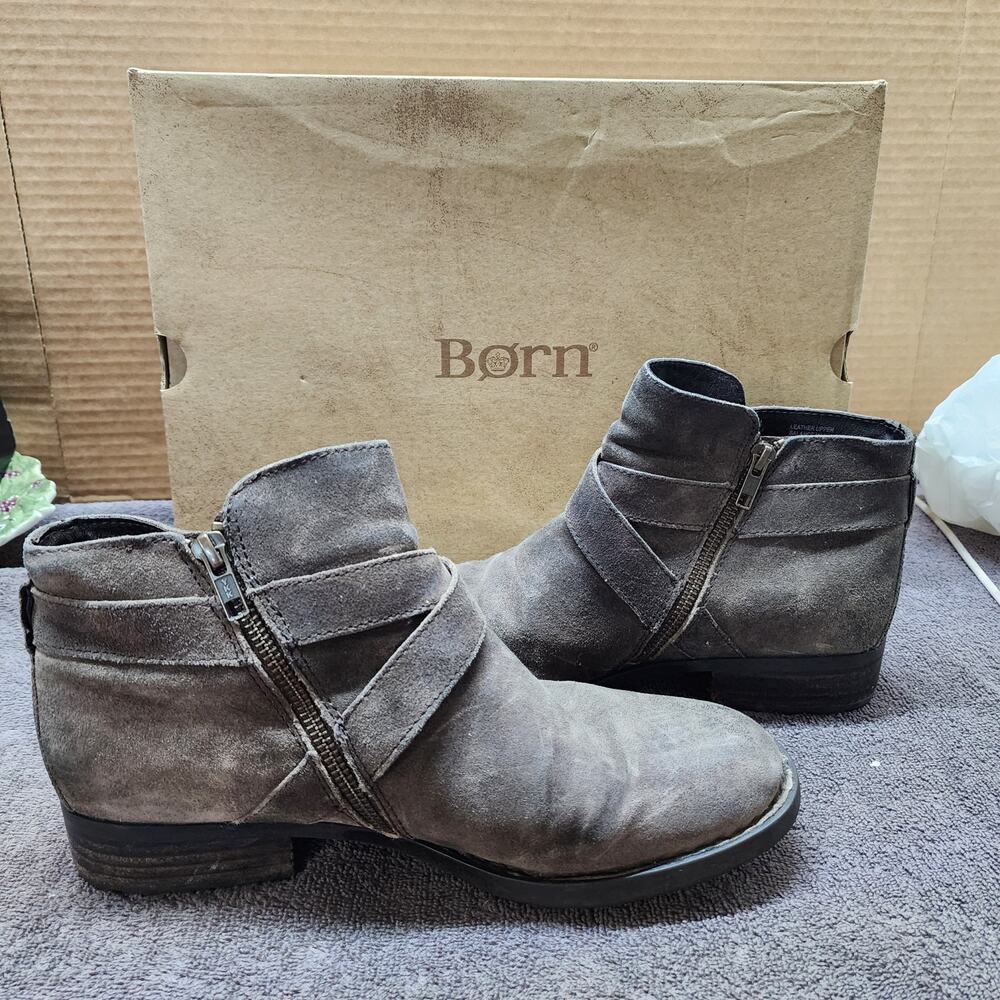 Born leather suede boots booties F11417 Size 10M pre-owned b54